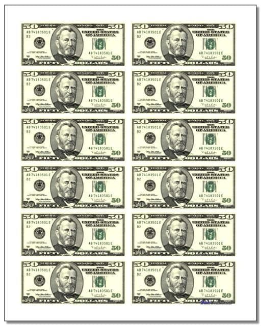 Toy Money Printable