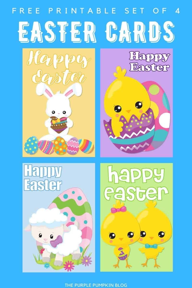 Free Printable Easter Cards: 4 Adorable Designs