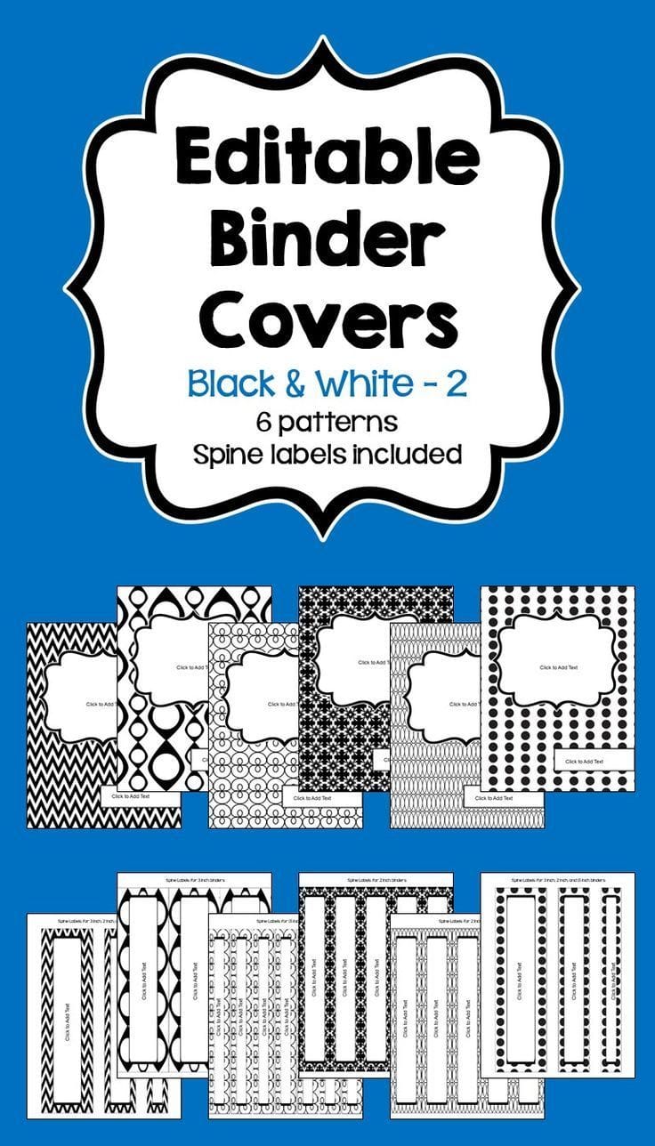 Free Editable Printable Binder Covers And Spines