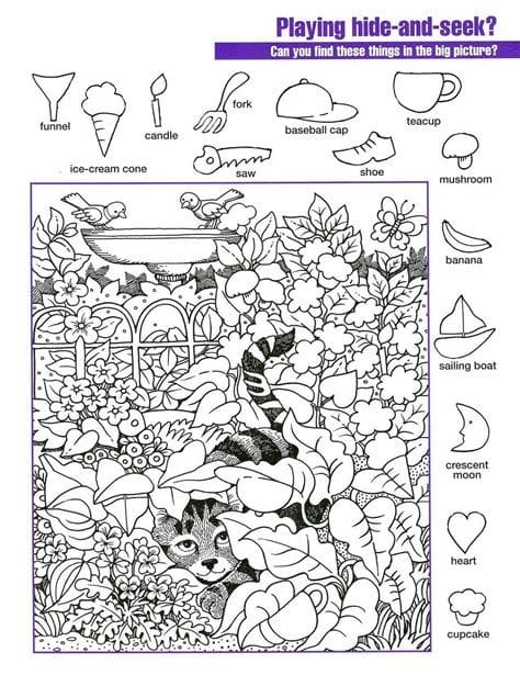 Hidden Pictures Worksheets for Kids