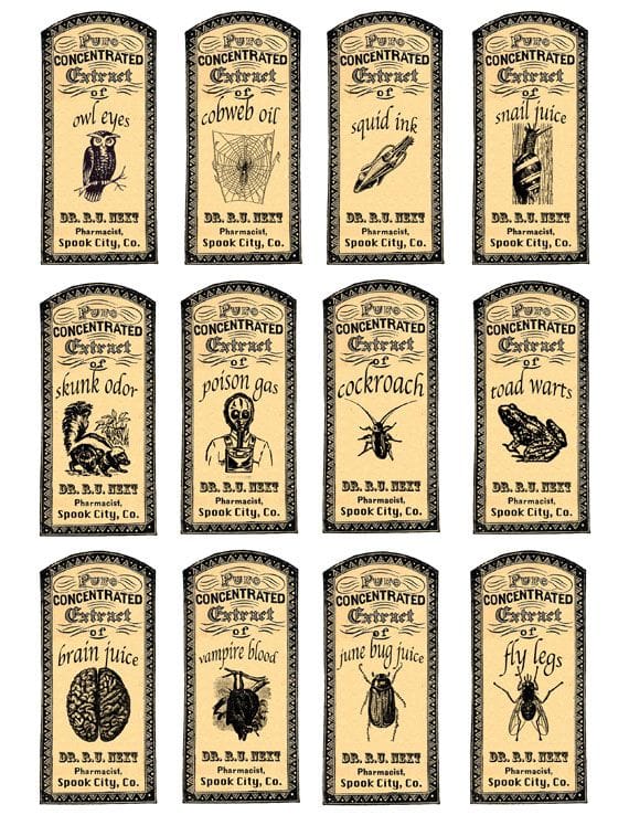 Free Printable Printable Apothecary Labels