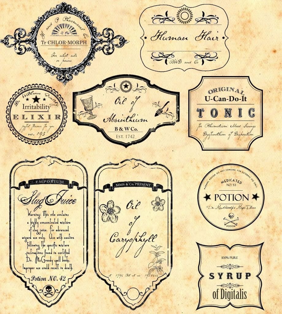 Free Apothecary Label Printables