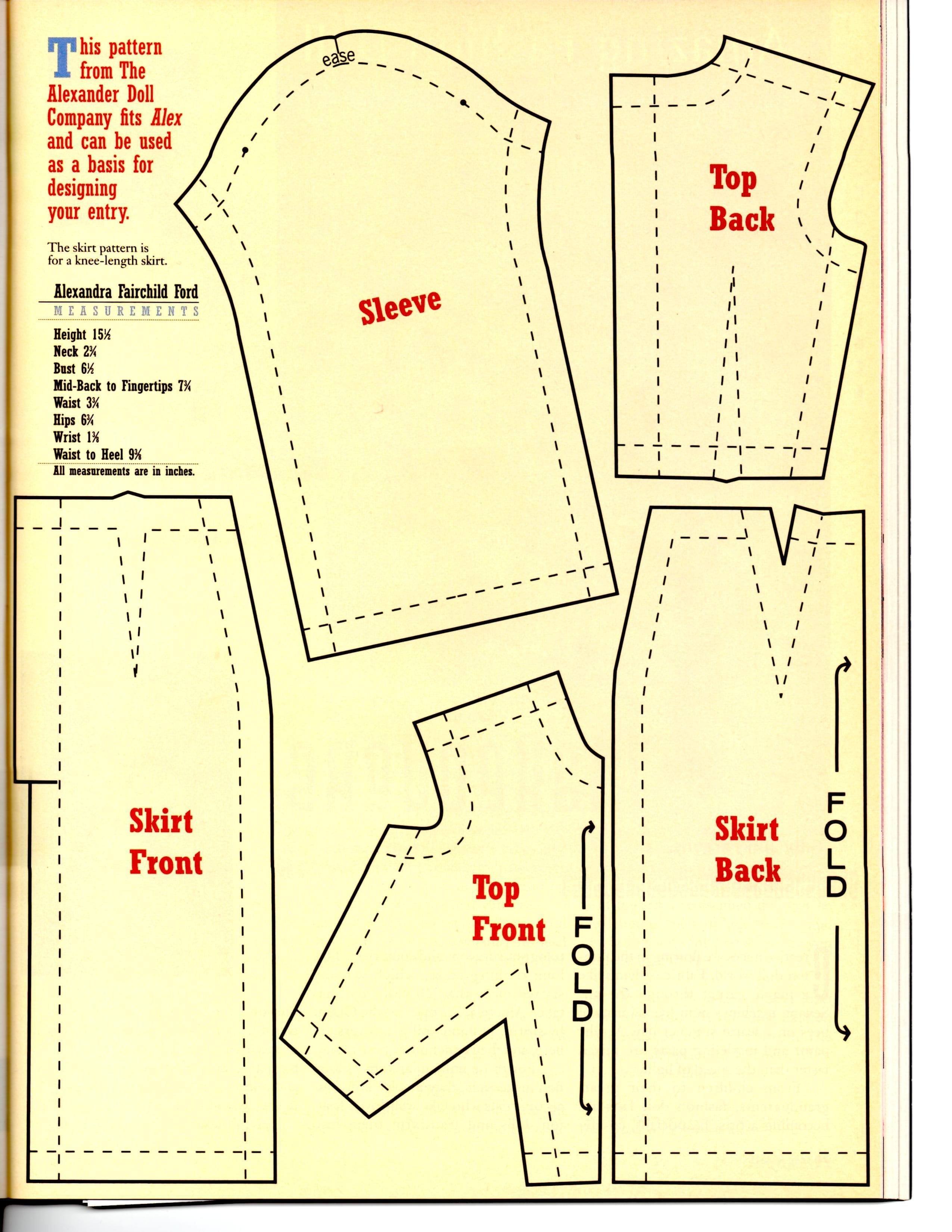 Free Printable Barbie Clothes Patterns Pdf