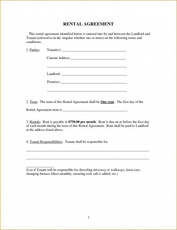 Free Printable Basic Rental Agreement