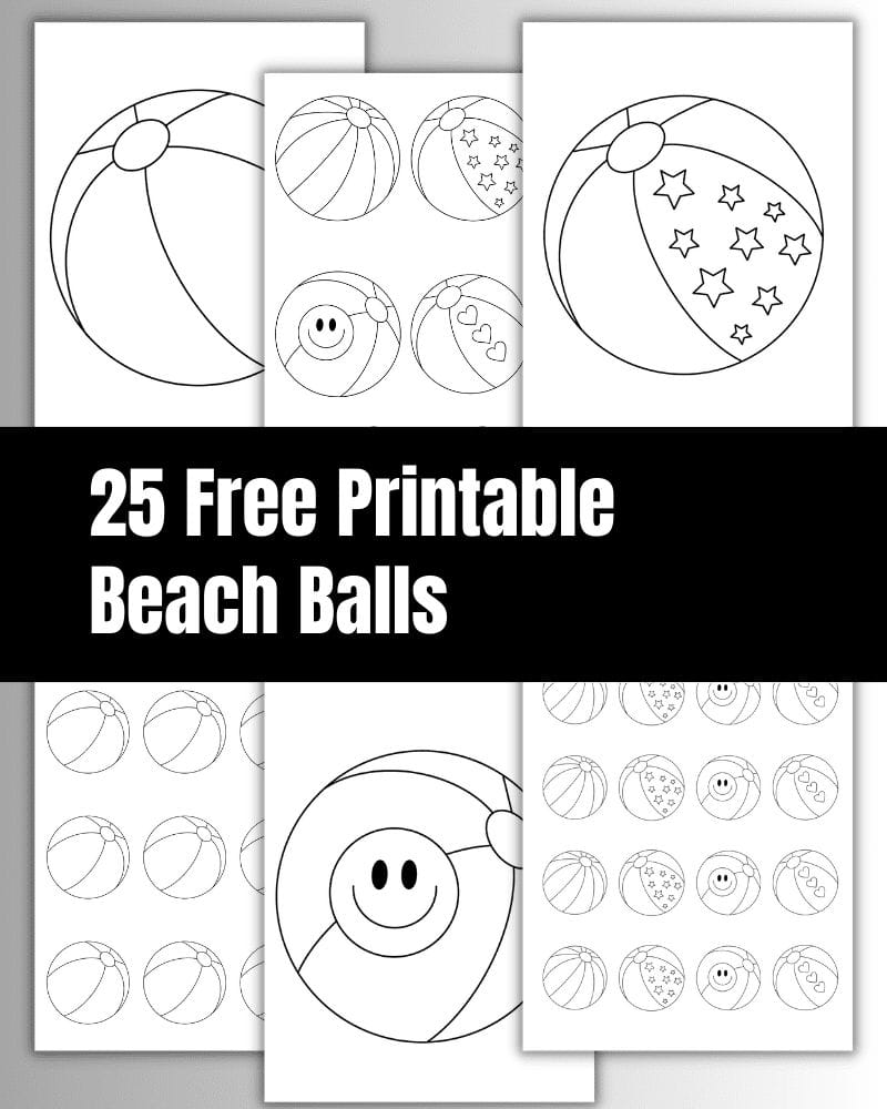 25 Free Printable Beach Balls (Coloring Templates)