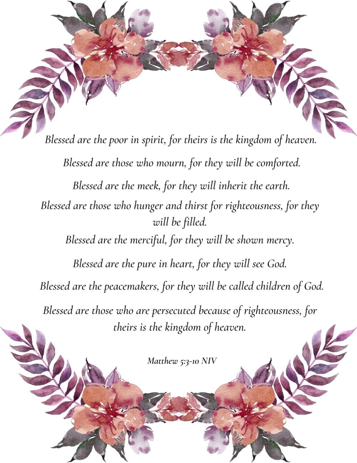 Free Beatitudes Printables