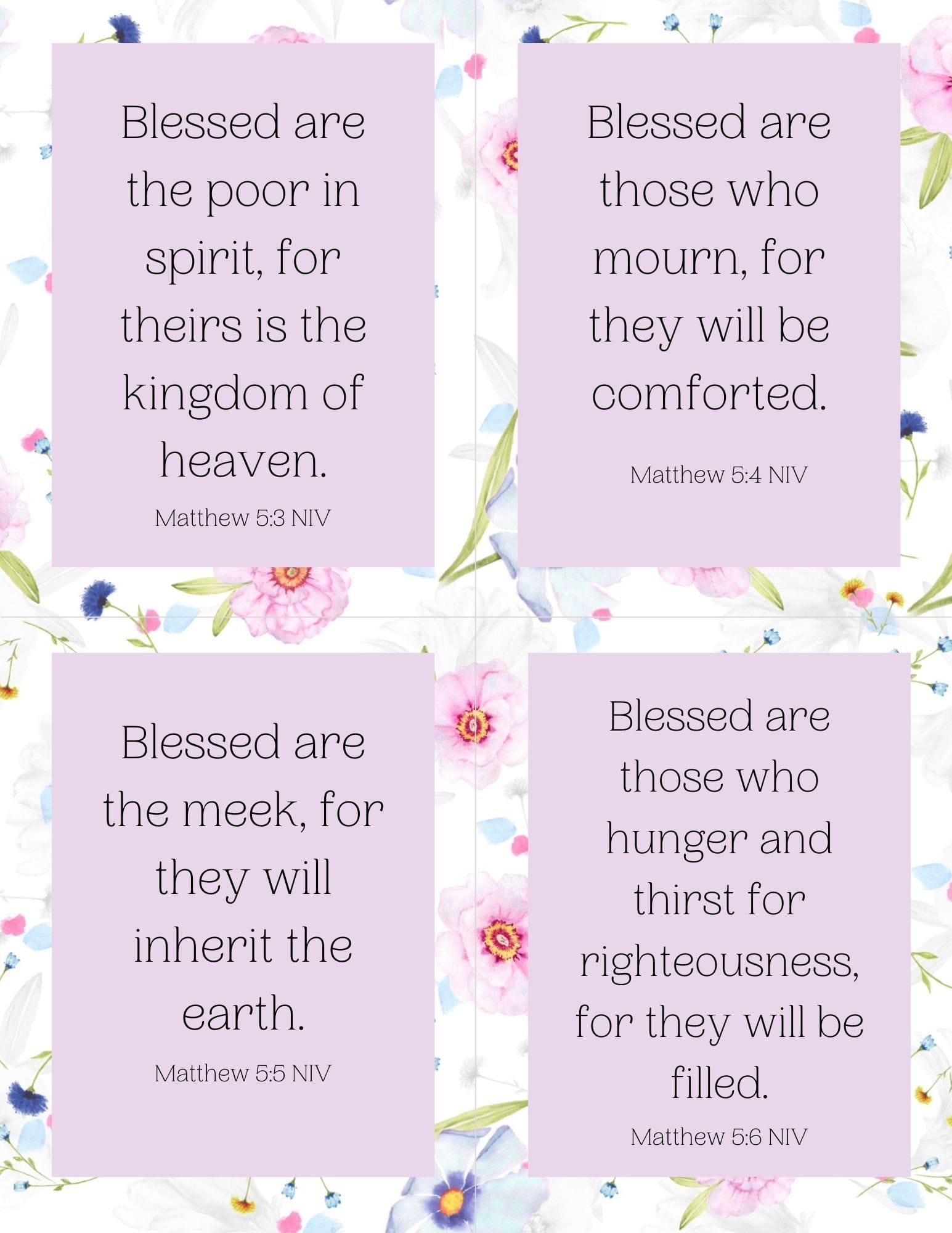 Free Beatitudes Printables