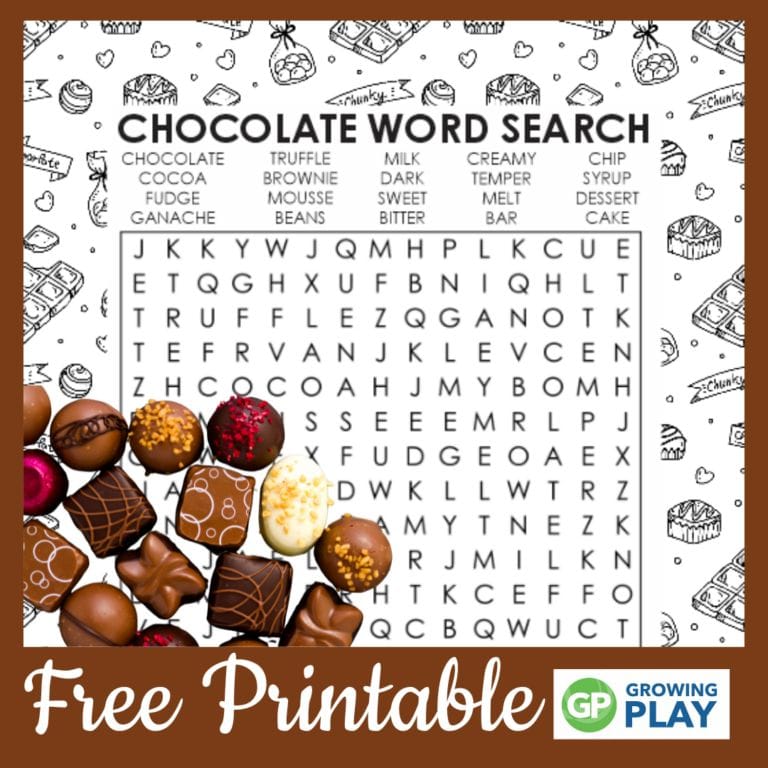 All About Chocolate Word Search FUN by Puzzles to Print