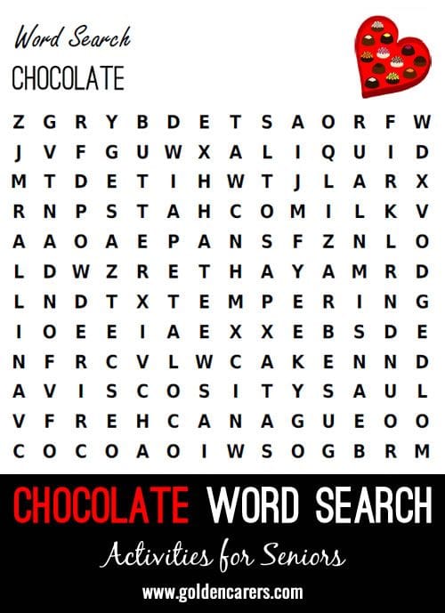 Chocolate Word Search Puzzle