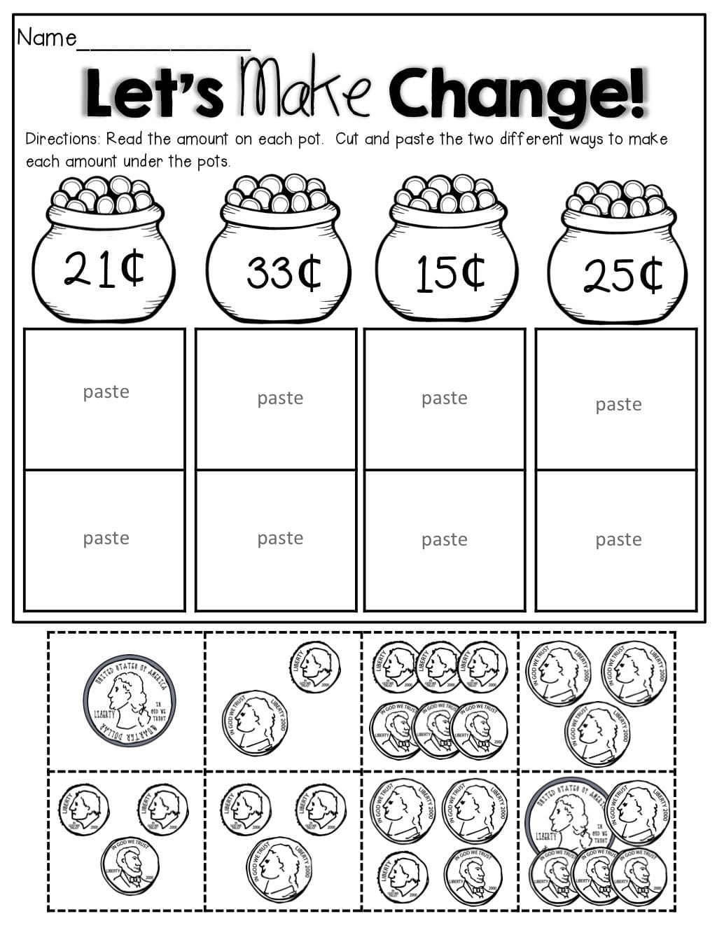 Free Printable Coins For Teaching