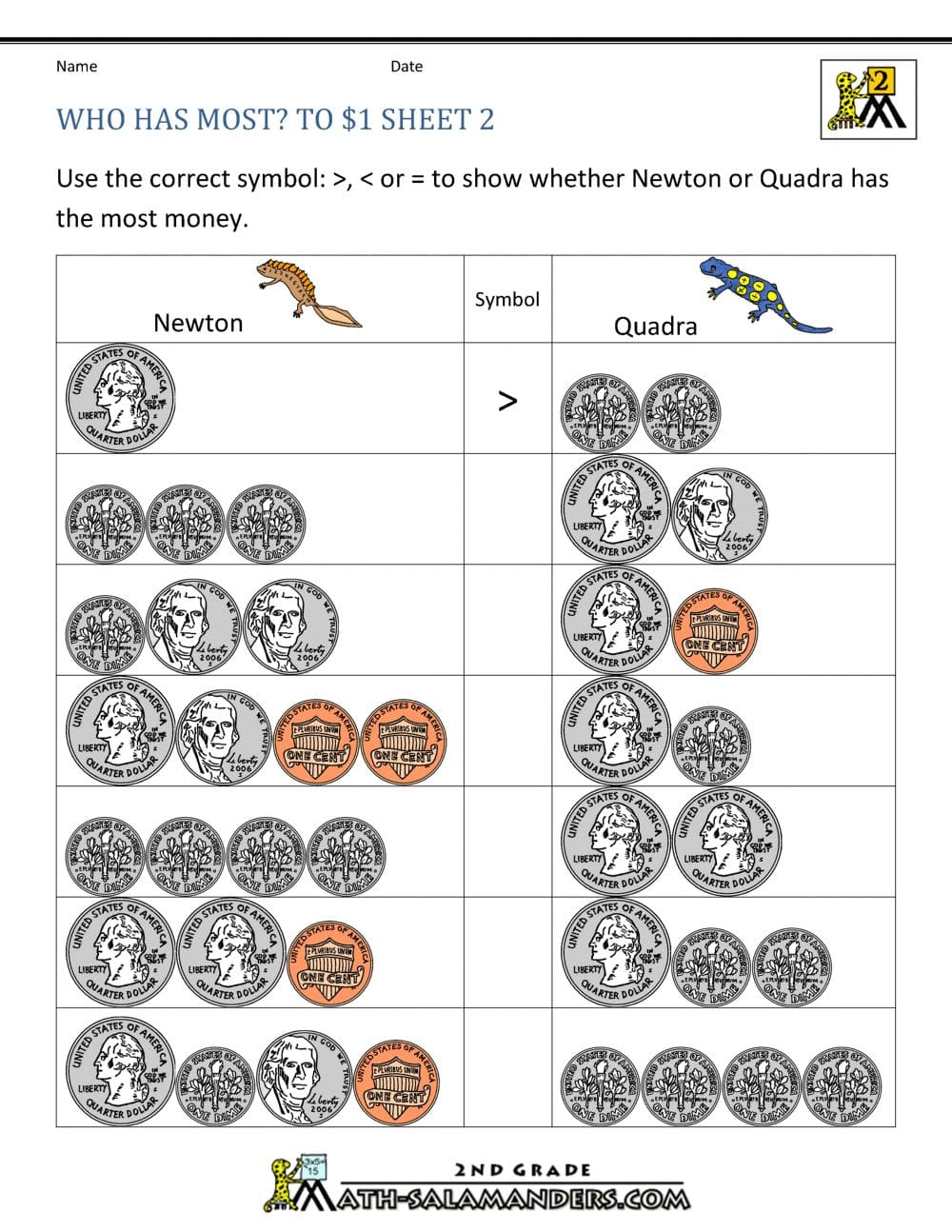 Free Printable Coin Worksheets