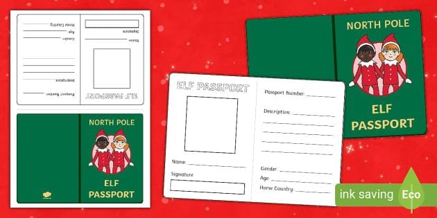 Christmas Elf Passport Template (teacher made)