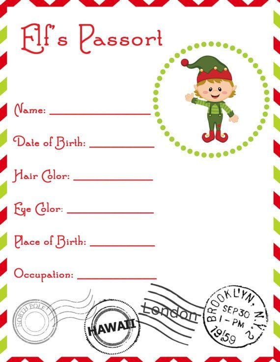 Elf on the Shelf Passport