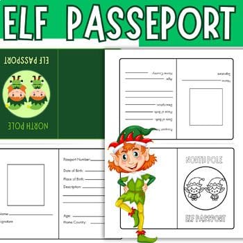 Elves Passport Template Scout winter wonderland Elf Passport Writing