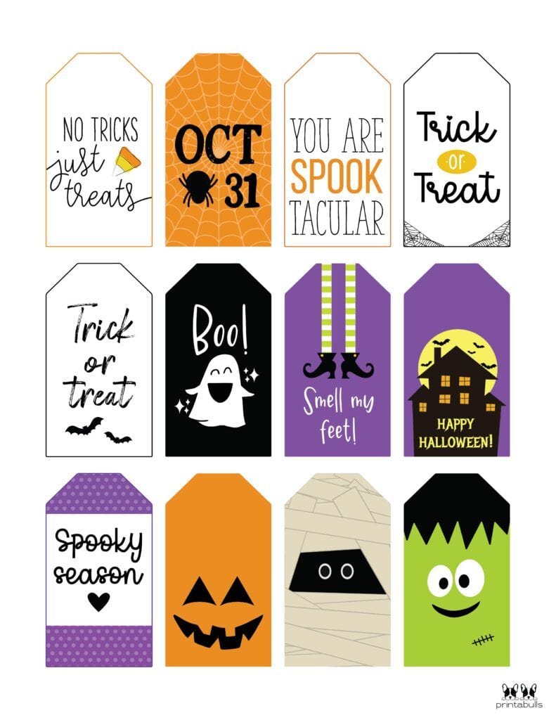 102 Free Printable Happy Halloween Gift Tags in One Download