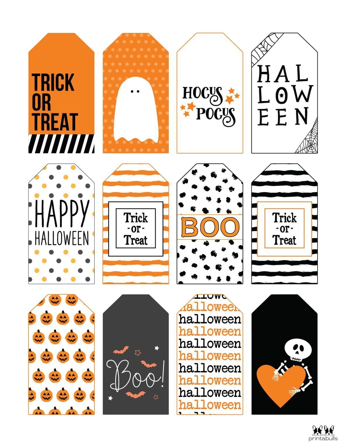 Halloween gift tags printable tags collection Vector Image