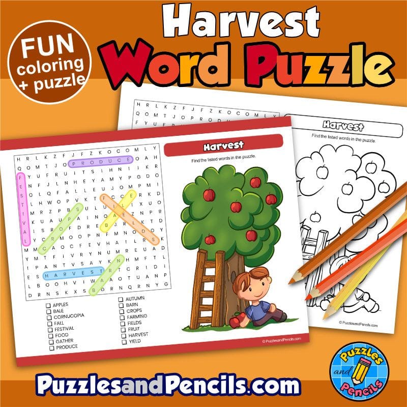 Free Printable Harvest Word Search