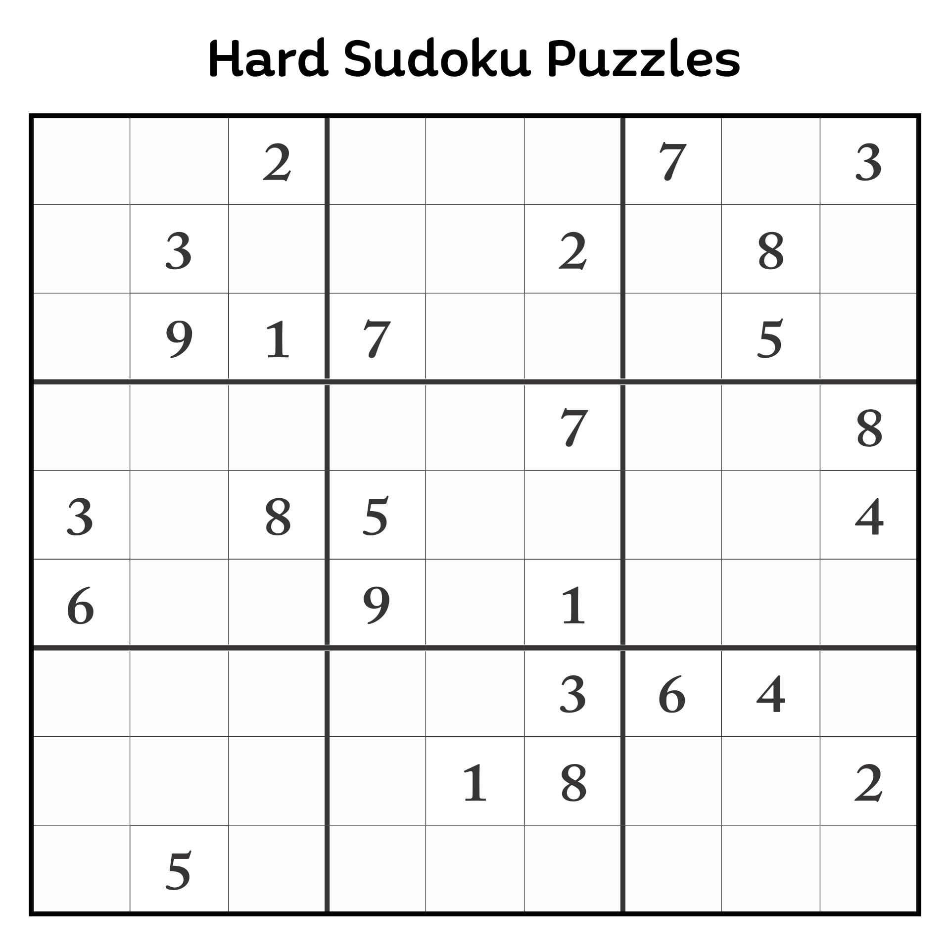 Sudoku Puzzles To Print