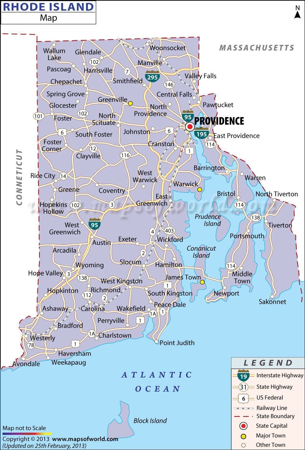 Printable Map Of Rhode Island