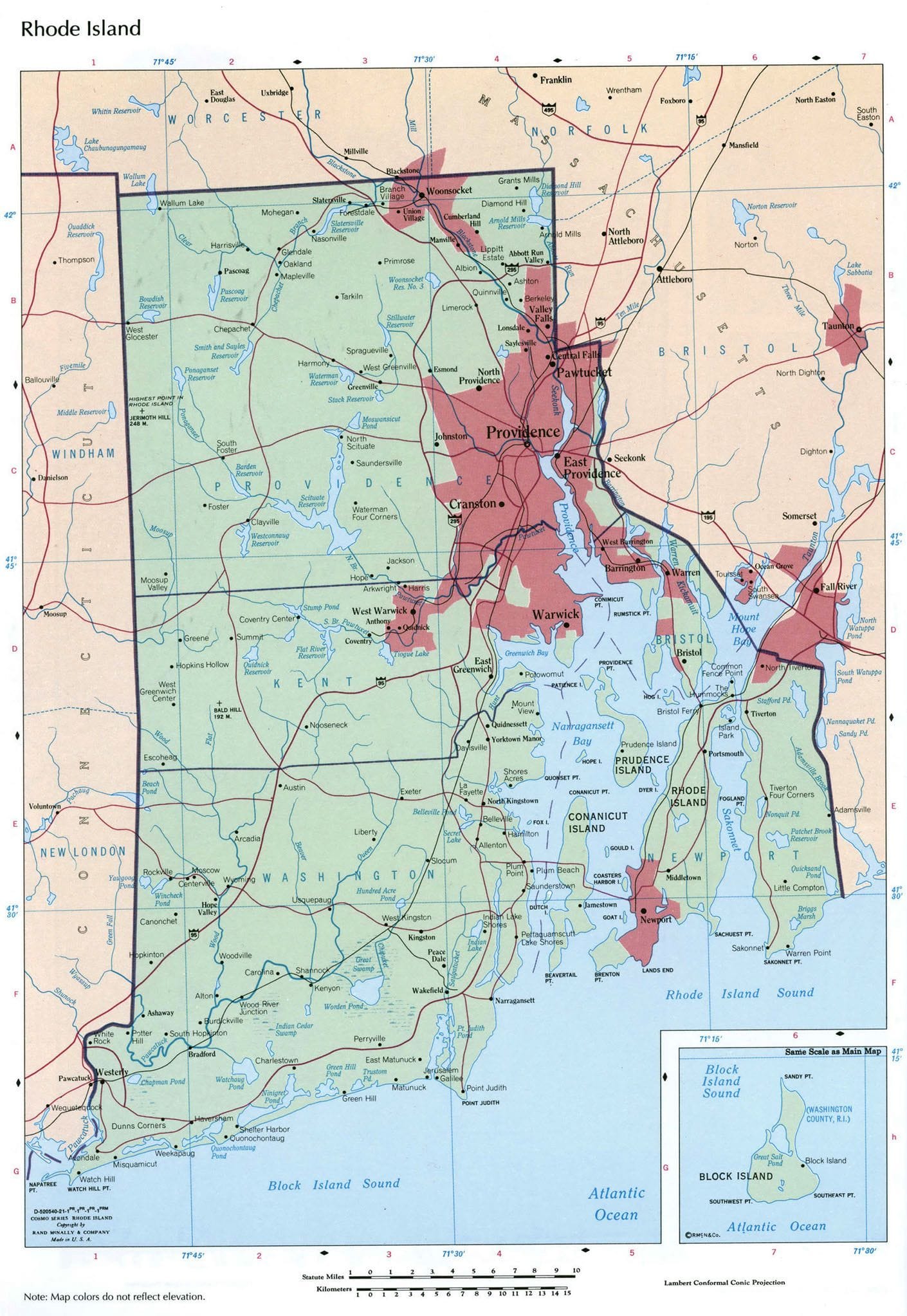 Printable Map Of Rhode Island