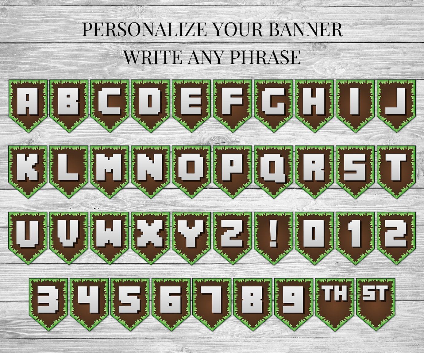 Minecraft Happy Birthday Banner Printable Free