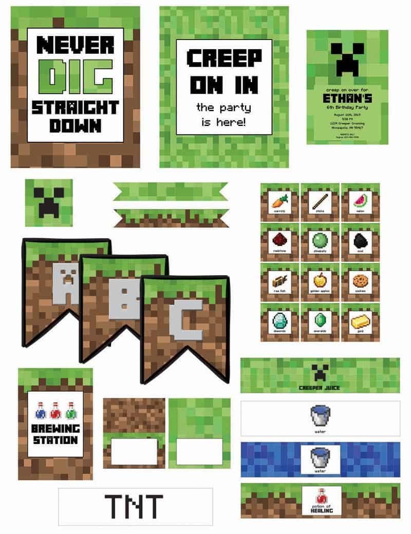 Minecraft Birthday Party (with Free Printables)