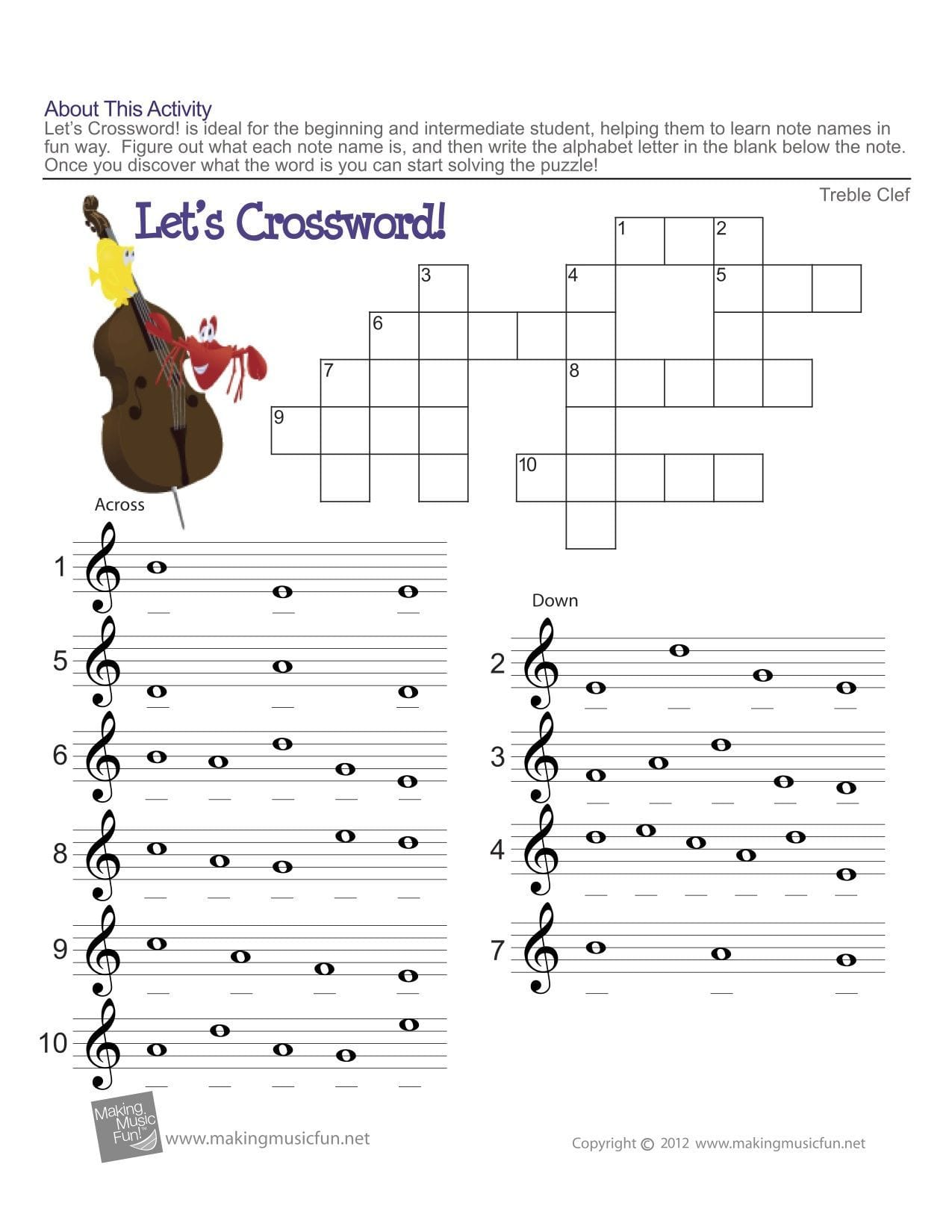 Free Printable Music Worksheets For Kids