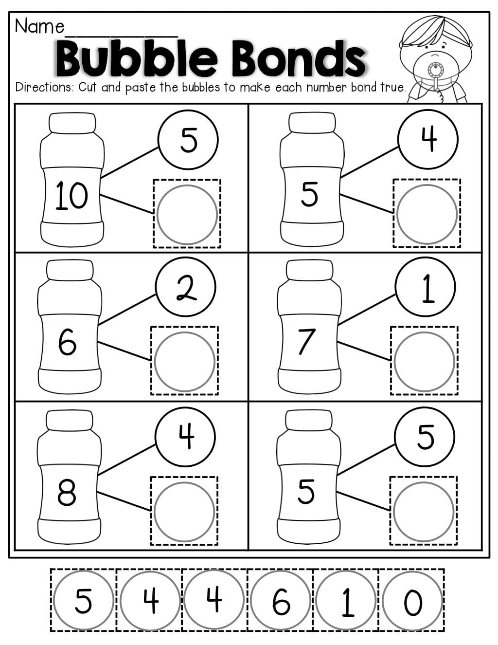 Printable Number Bonds Worksheets