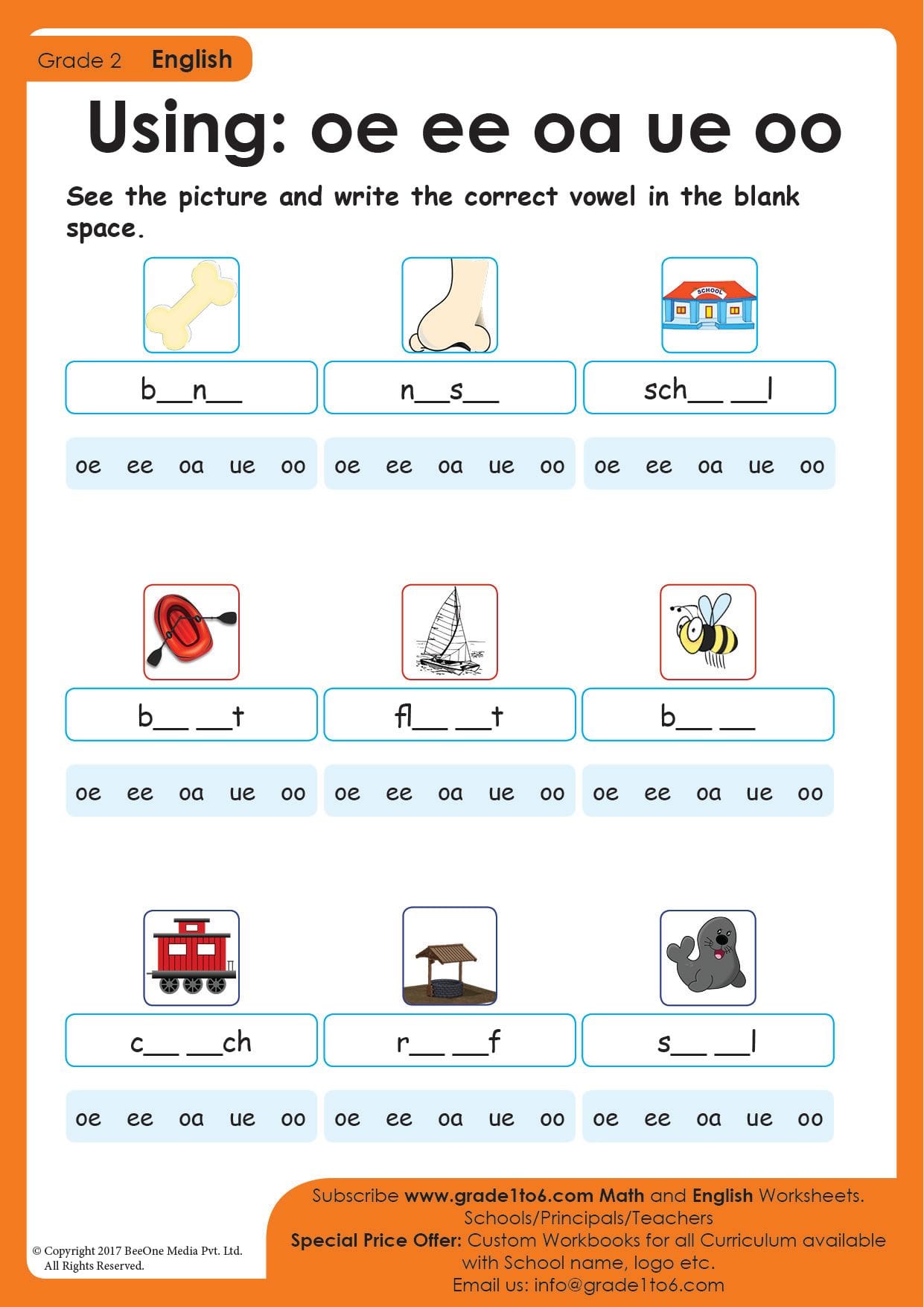 Oa And Oe Worksheets