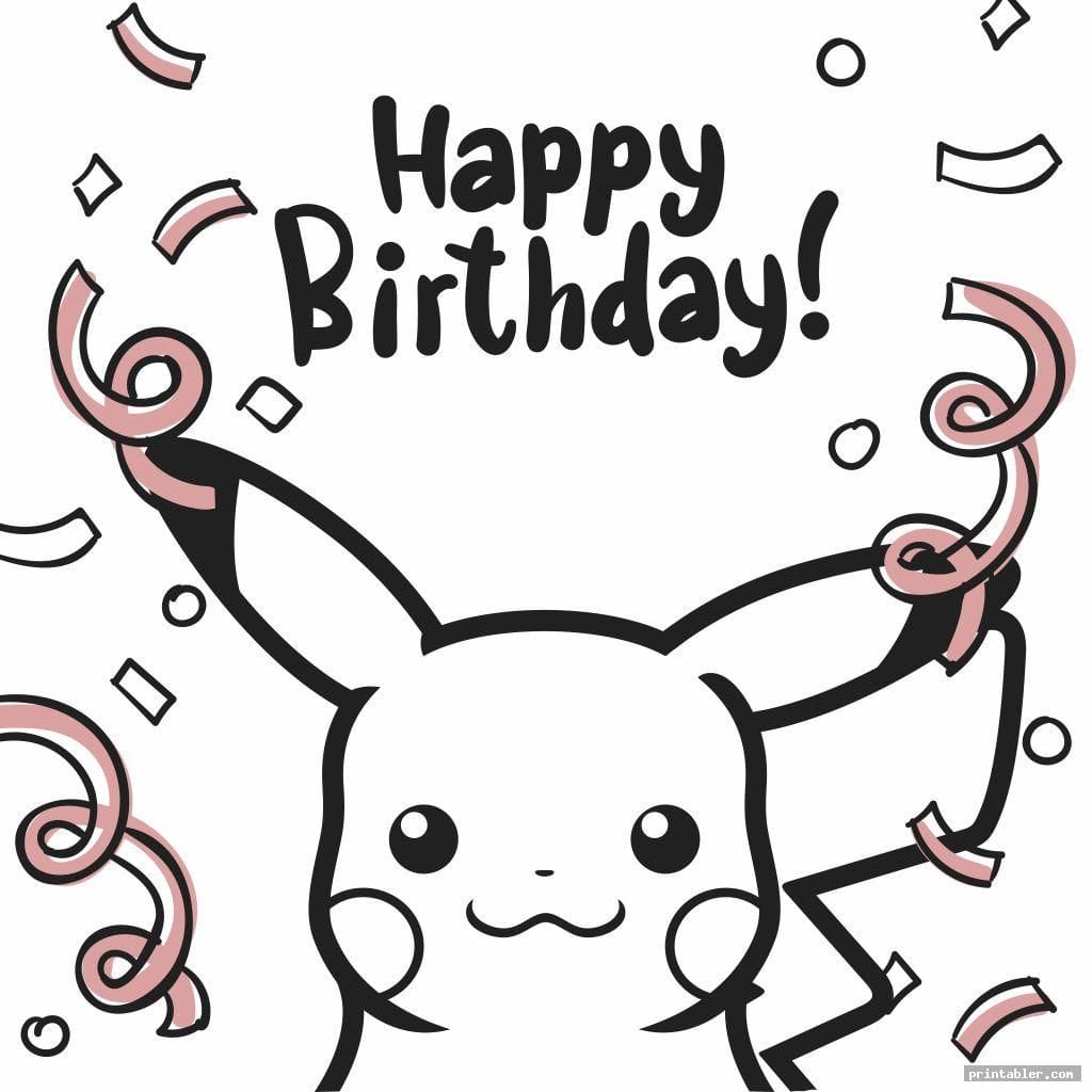 Pikachu Birthday Printable