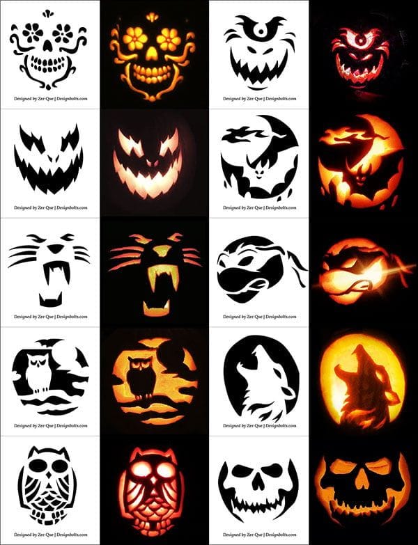 290+ Free Printable Halloween Pumpkin Carving Stencils