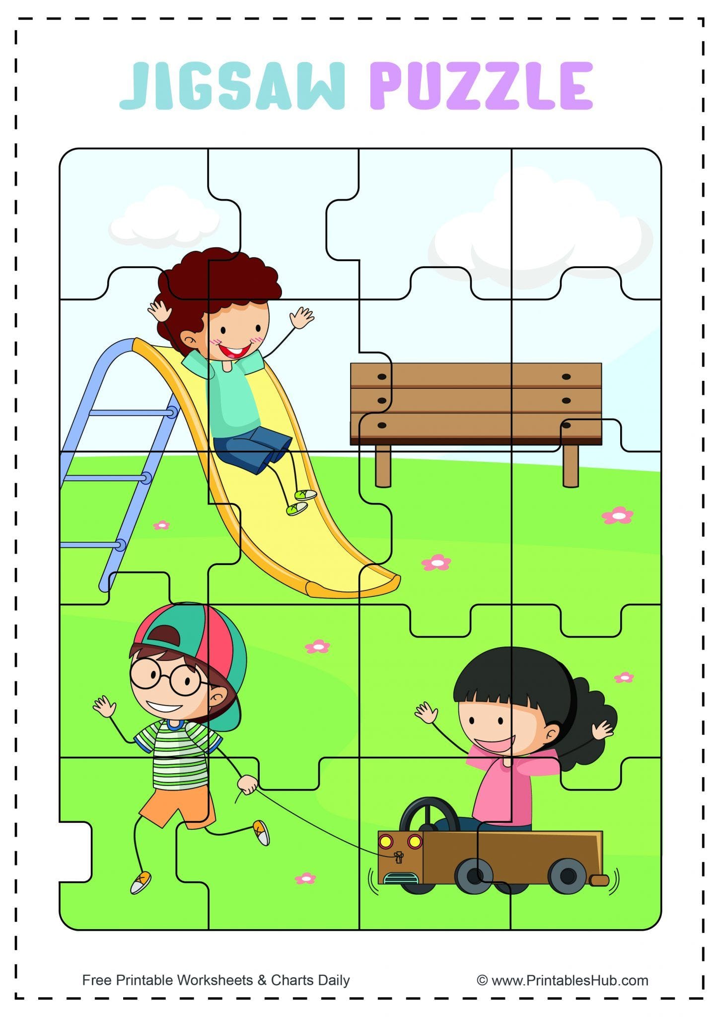 Free Printable Jigsaw Puzzles For Kids [PDF] + Blank Template