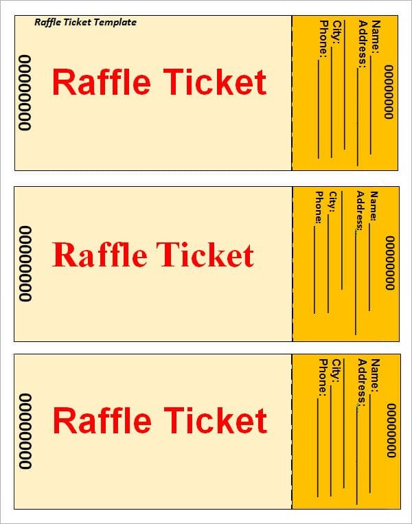 20+ Free Raffle Ticket Templates with Automate Ticket Numbering