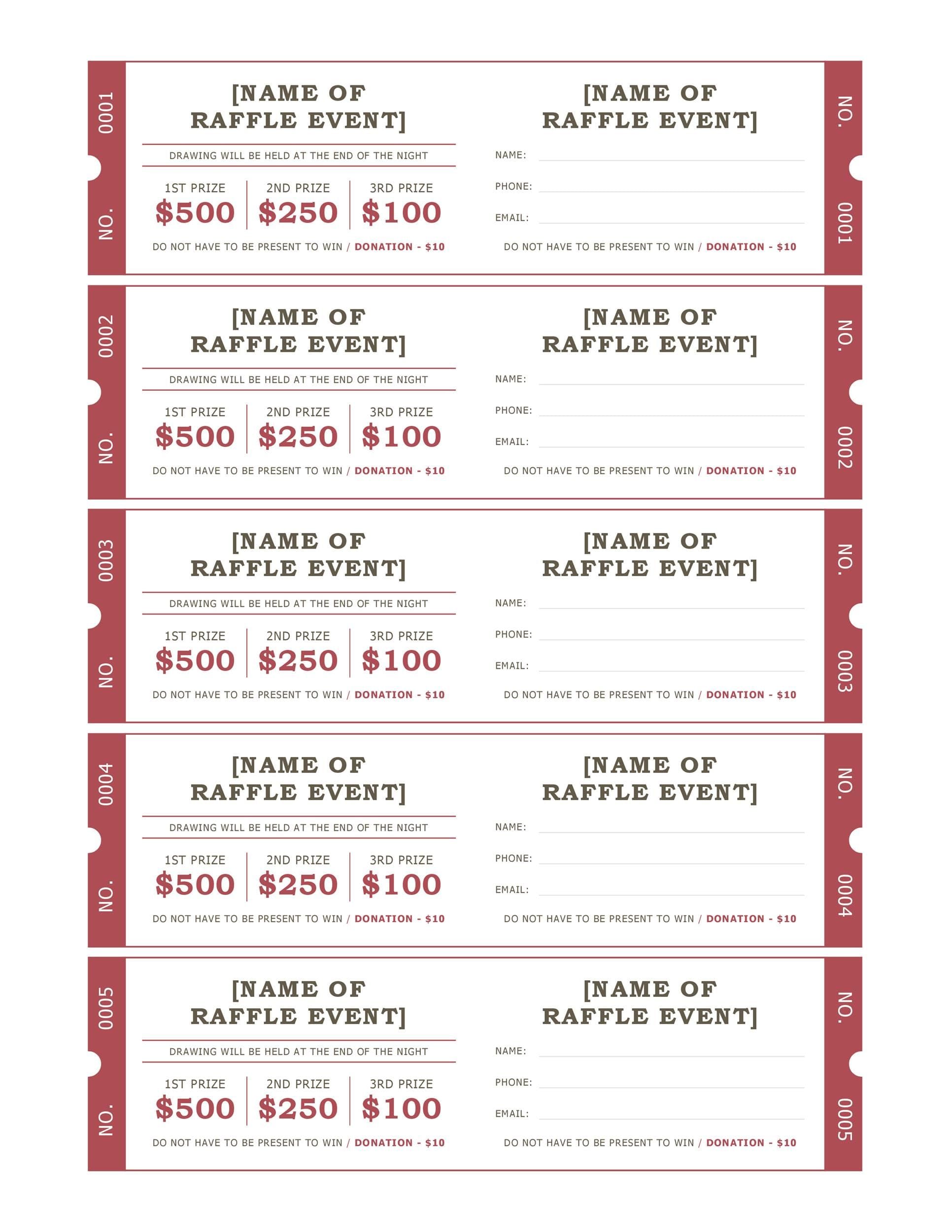 40+ Free Editable Raffle Movie Ticket Templates