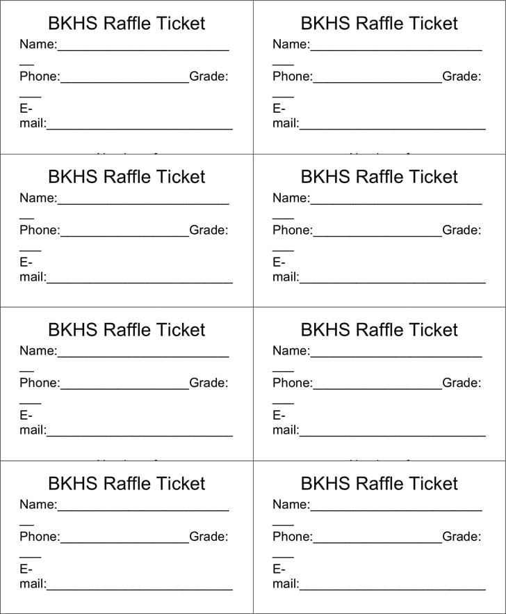 Raffle Ticket Templates