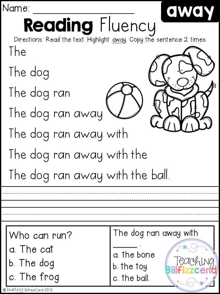 Free Printable Kindergarten Reading Worksheets