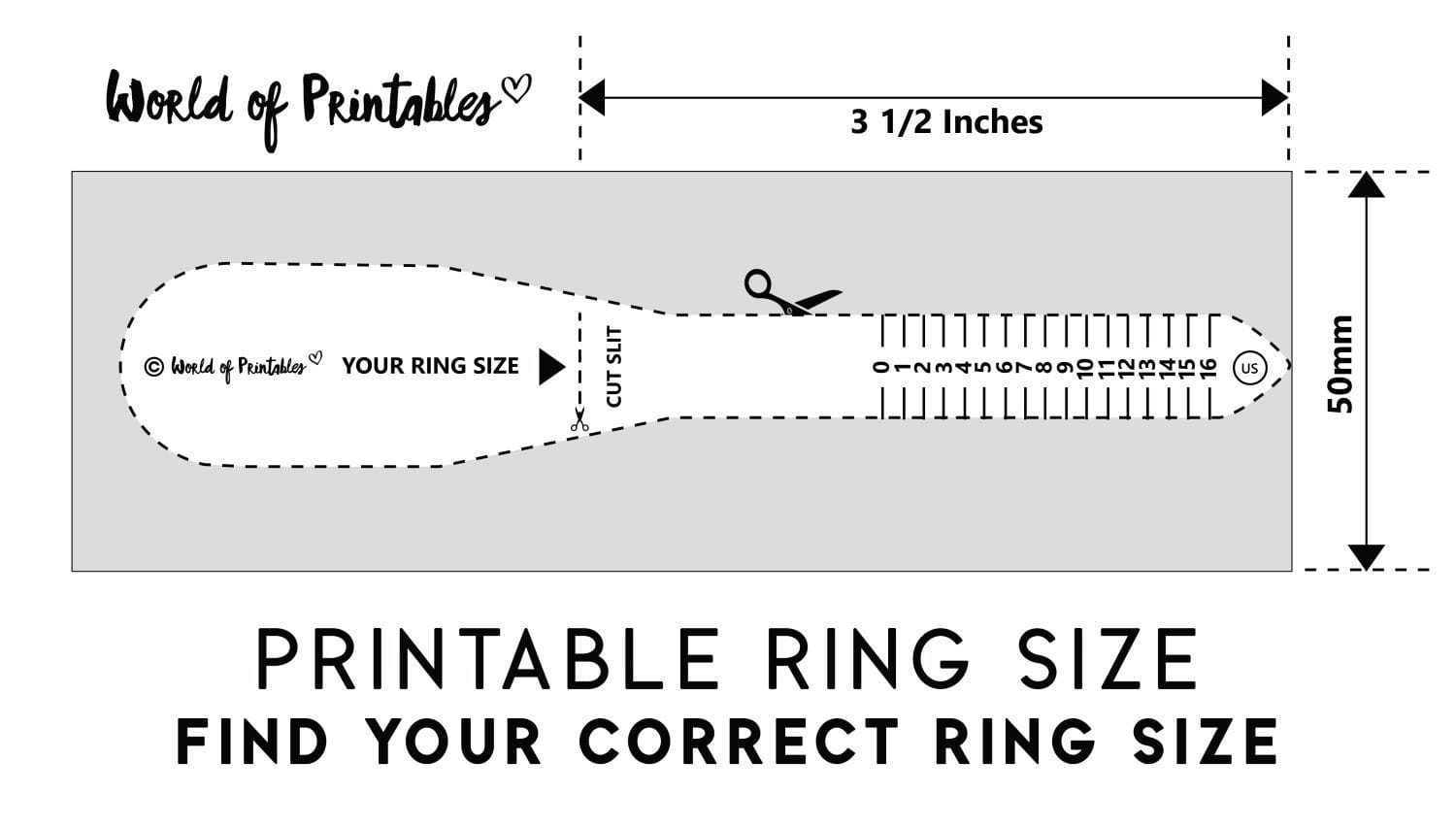 Free Personal Printable Ring Sizer Chart Template