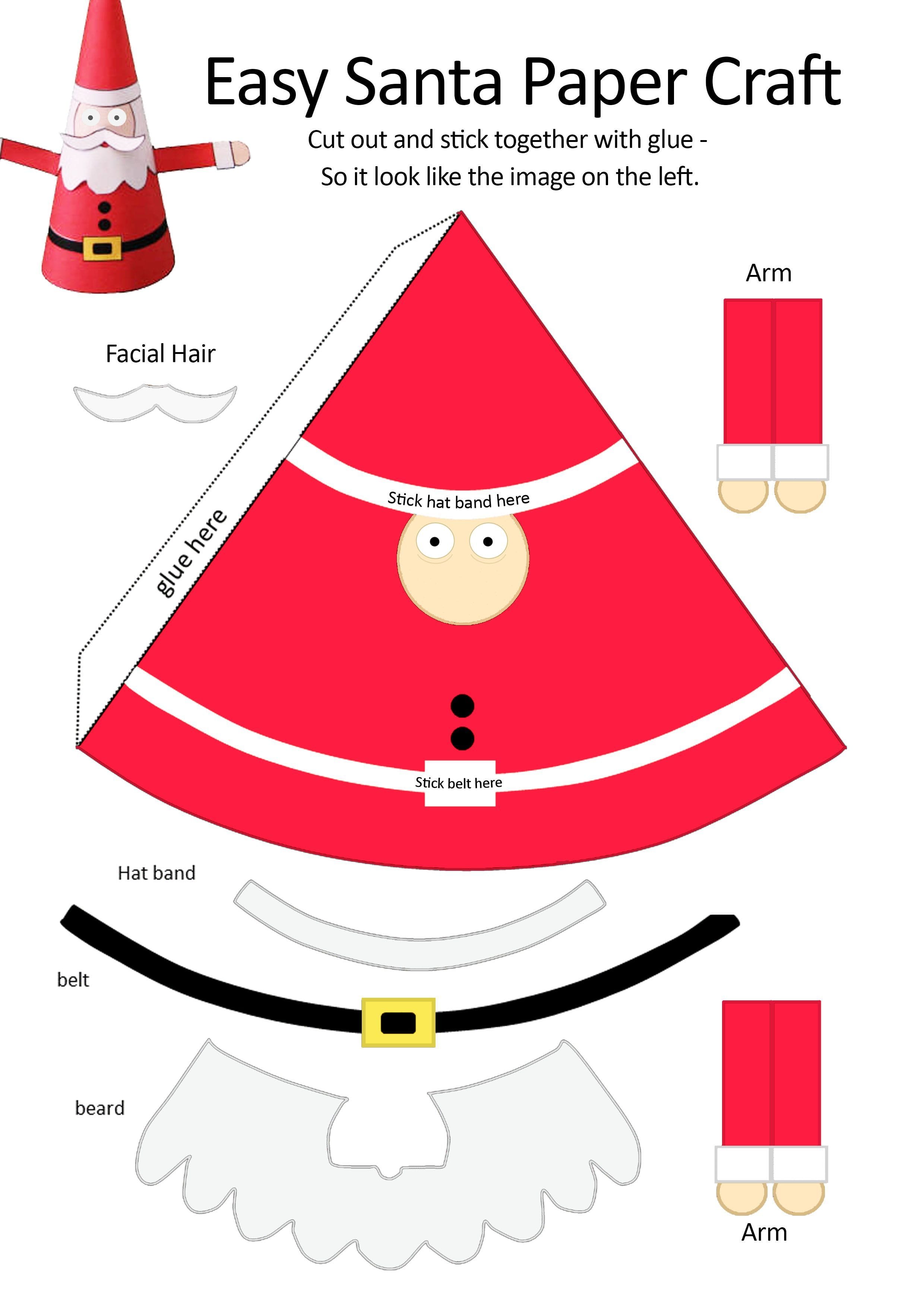 Easy to Make Santa Claus Craft with Free Templates