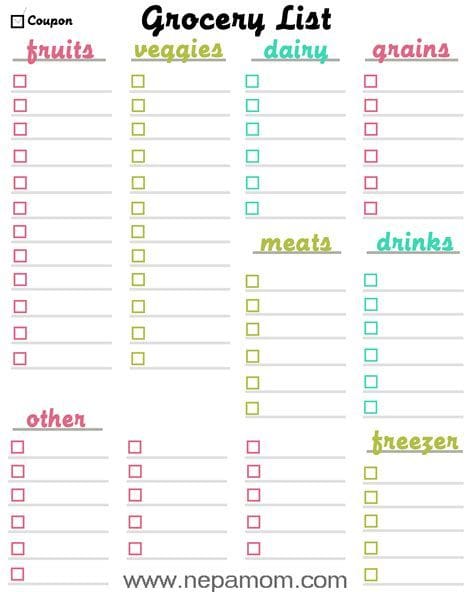 8 Free Printable Grocery Lists (PDF Download)