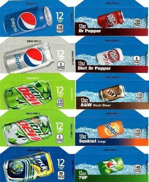 Soda Machine Labels