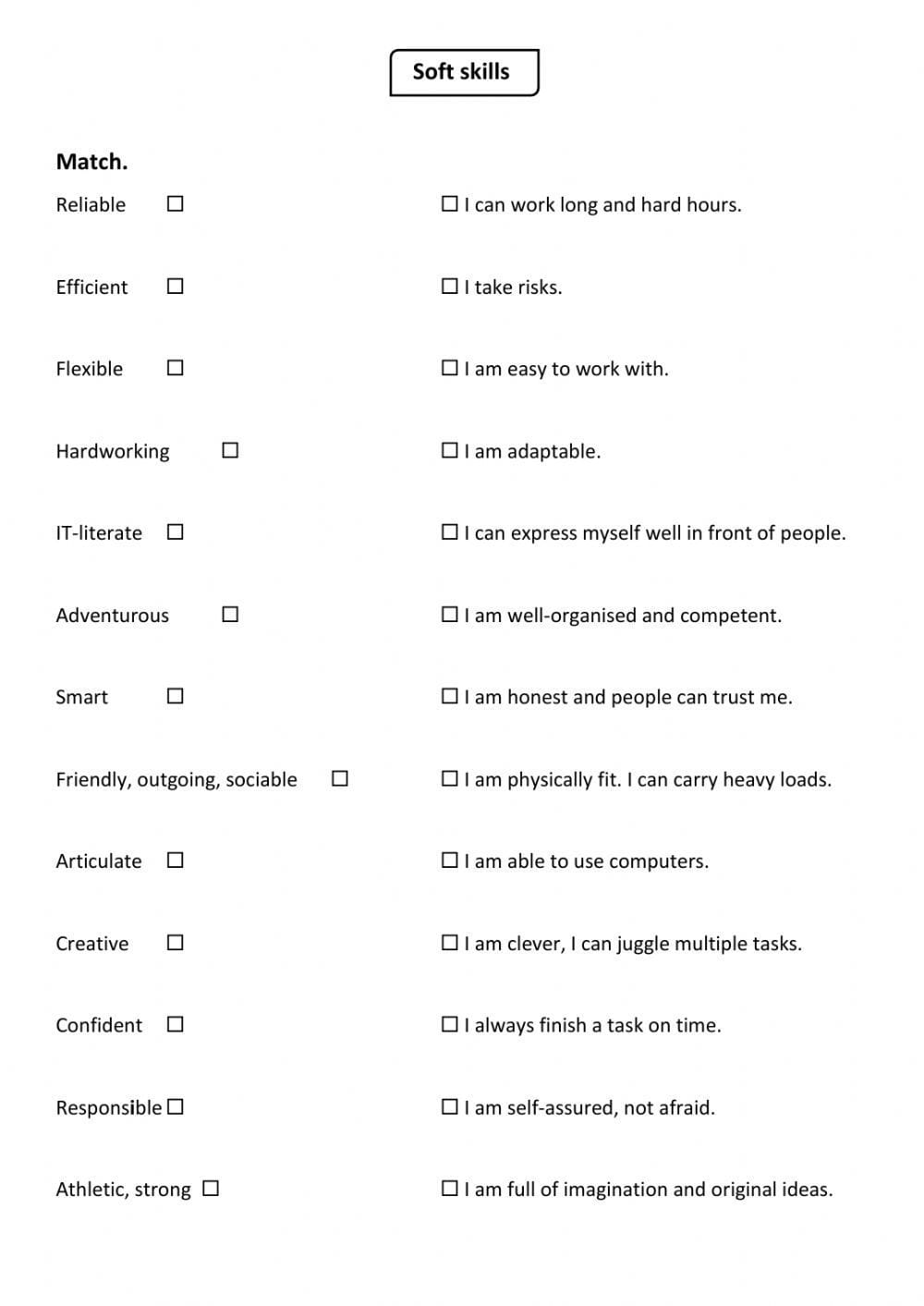 Soft Skills Worksheet And Answer Guide