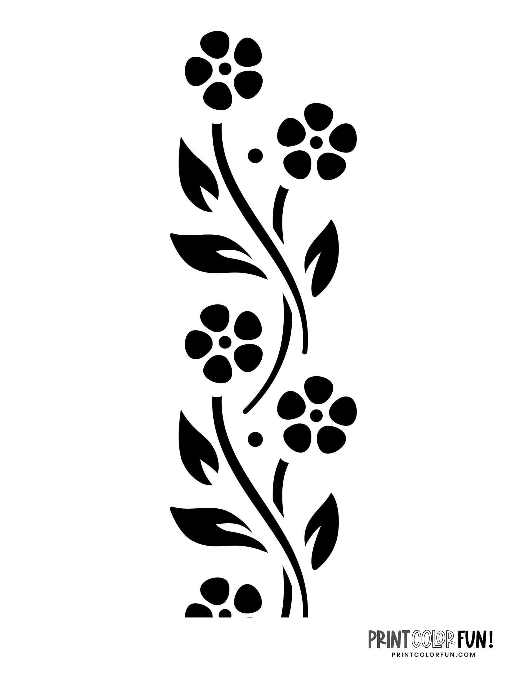 10 free flower stencil designs for printing craft projects