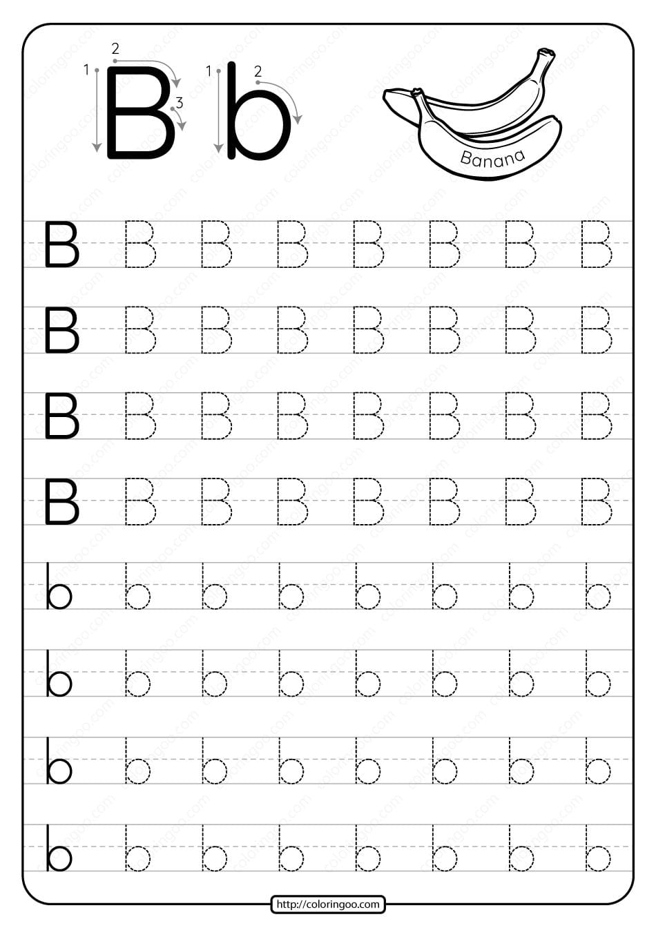 Free Printable Letter B Tracing Worksheets