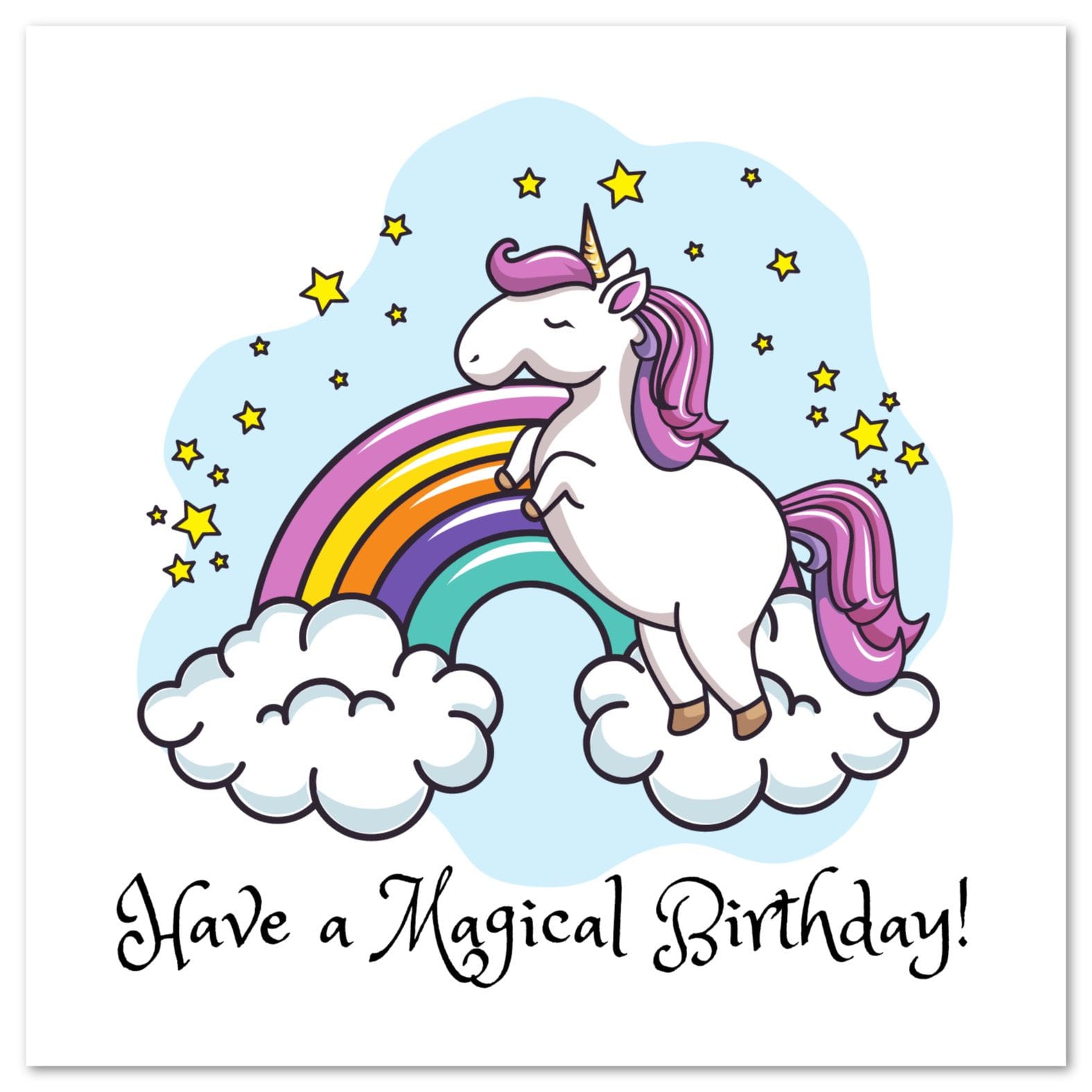 FREE Printable Unicorn Birthday Card!