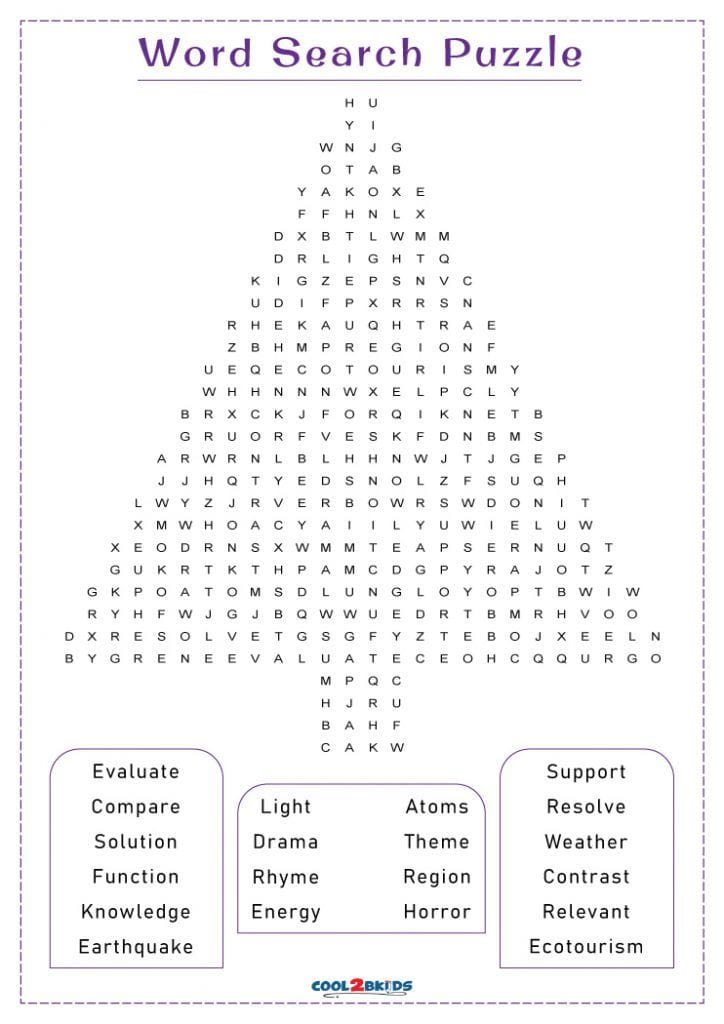 Printable 7th Grade Word Search