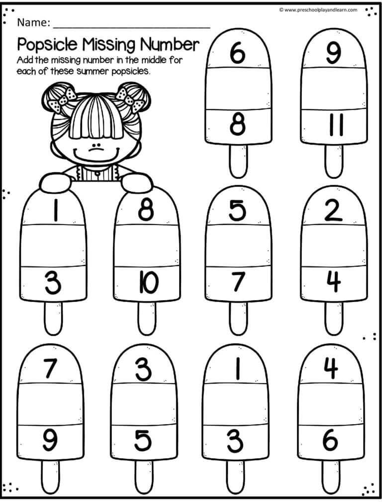 Summer Themed Math Worksheet