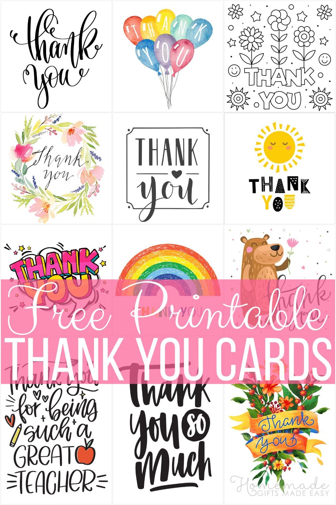 Free Thank You Sign Printable