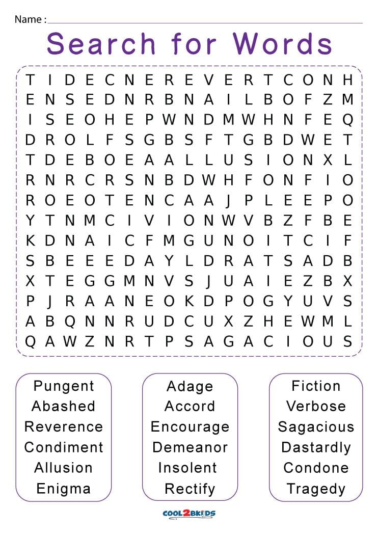 Free Printable Word Puzzles For Seniors