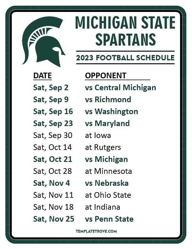 Michigan State Basketball 2023 24 Schedule