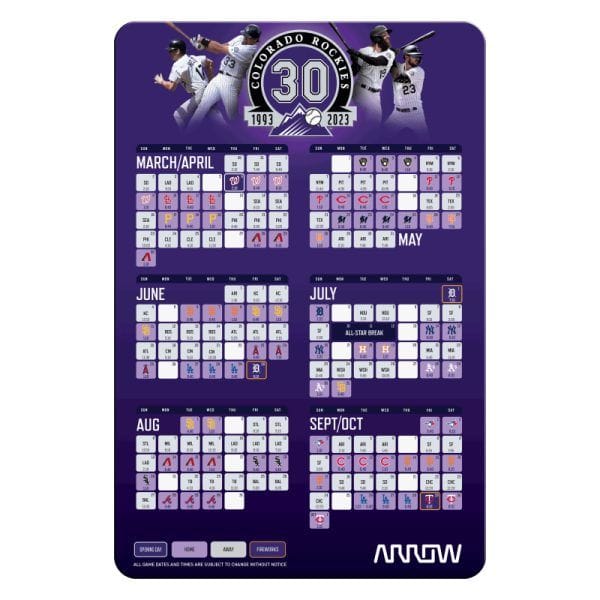 Rockies Schedule Printable 2023